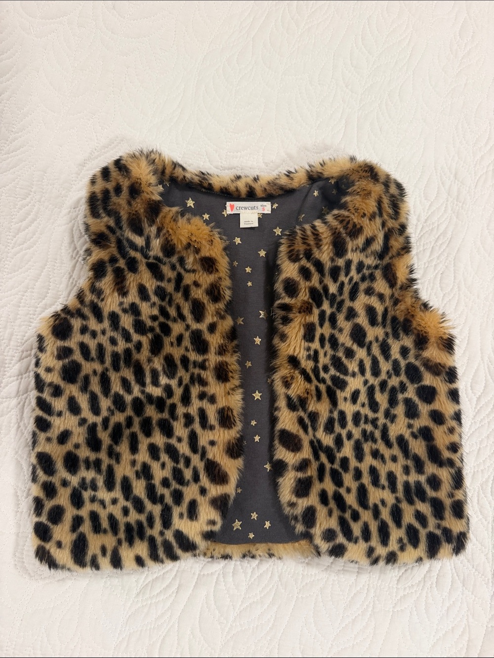 J. Crew / Crewcuts Girls Faux Fur Leopard Print Vest - Size S (4-5)